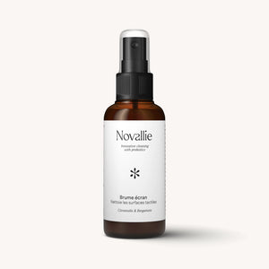 Vue de face de la brume écran aux probiotiques nettoie les surfaces tactiles - 75ml