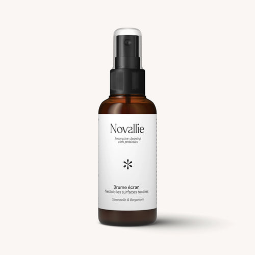 Vue de face de la brume écran aux probiotiques nettoie les surfaces tactiles - 75ml